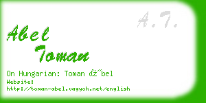 abel toman business card